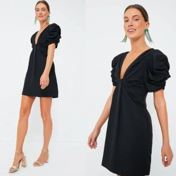 black tinsley mini dress hyacinth house Black Twill Button Bitsy Dress